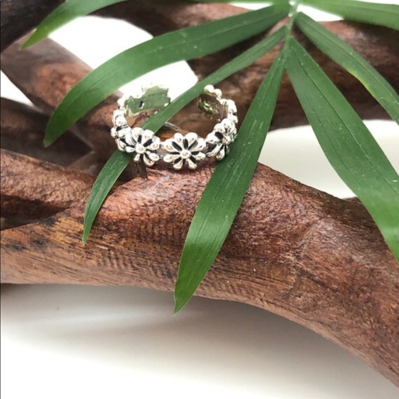 CZ Toe Ring & Floral Toe Ring Bonus Buy Set or Purchase Separately, Sterling - Picture 6 of 9